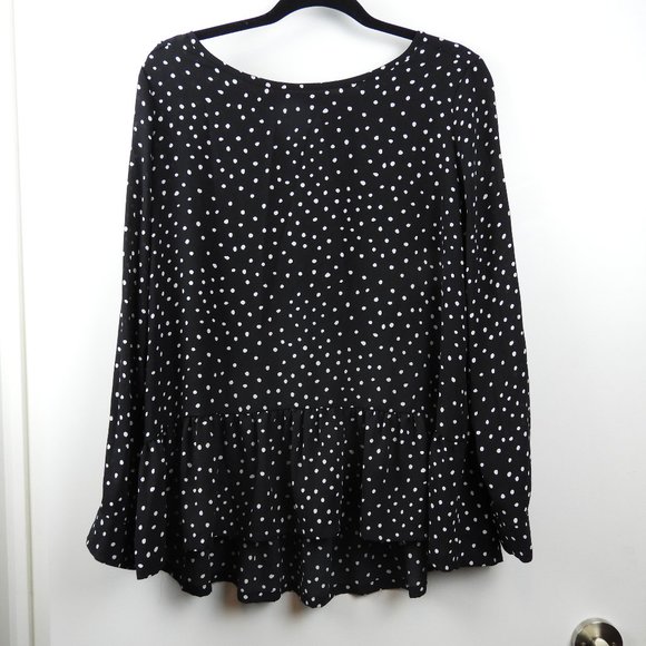 Loft Polka Dot Peplum Blouse - Picture 1 of 4